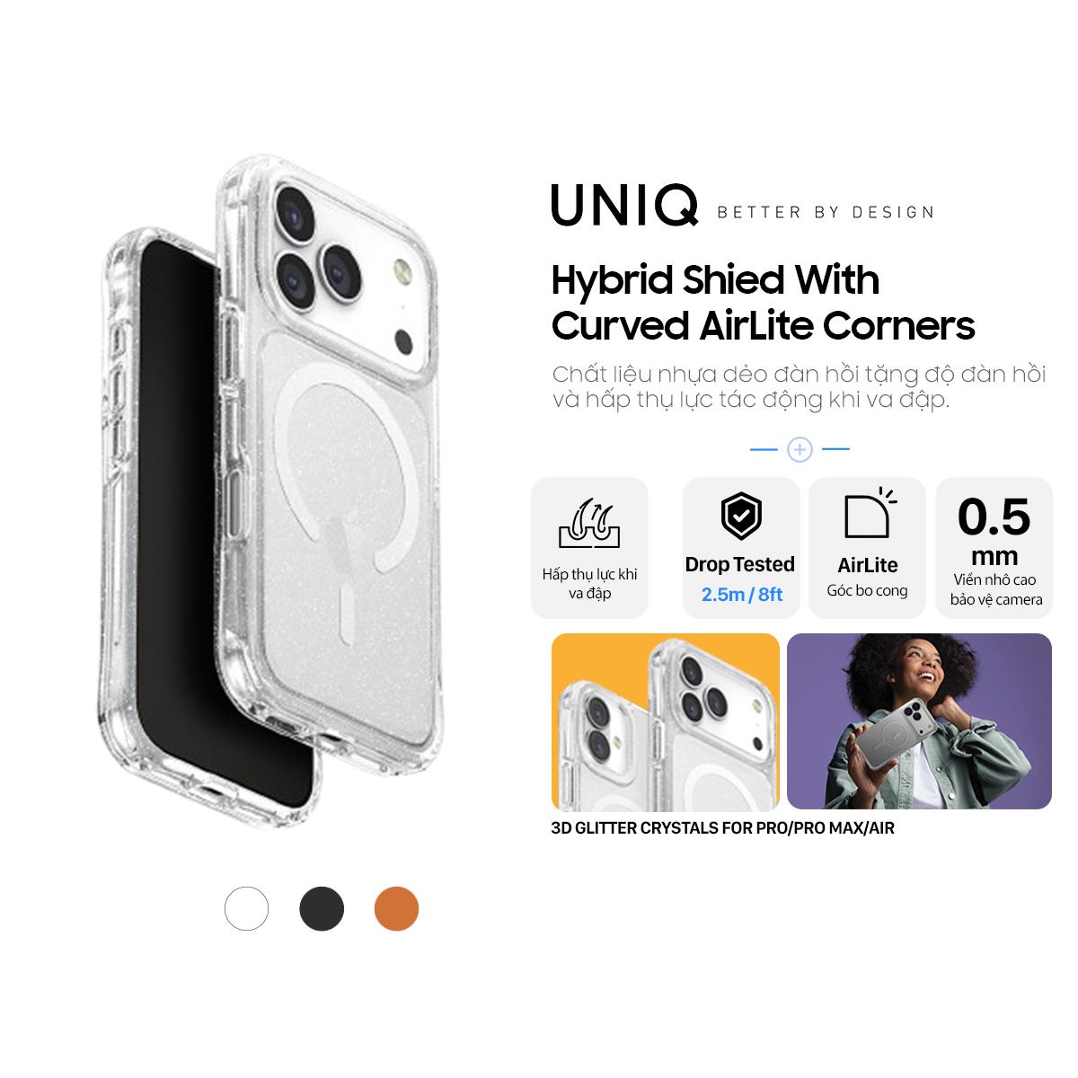 Ốp lưng UNIQ LIFEPRO XTREME TINSEL LUCENT Cho iPhone 17 Series