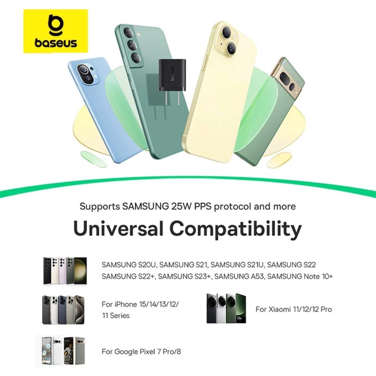 Bộ Sạc Kèm Cáp BASEUS GaN5 Mini Type-C To Type-C 25W