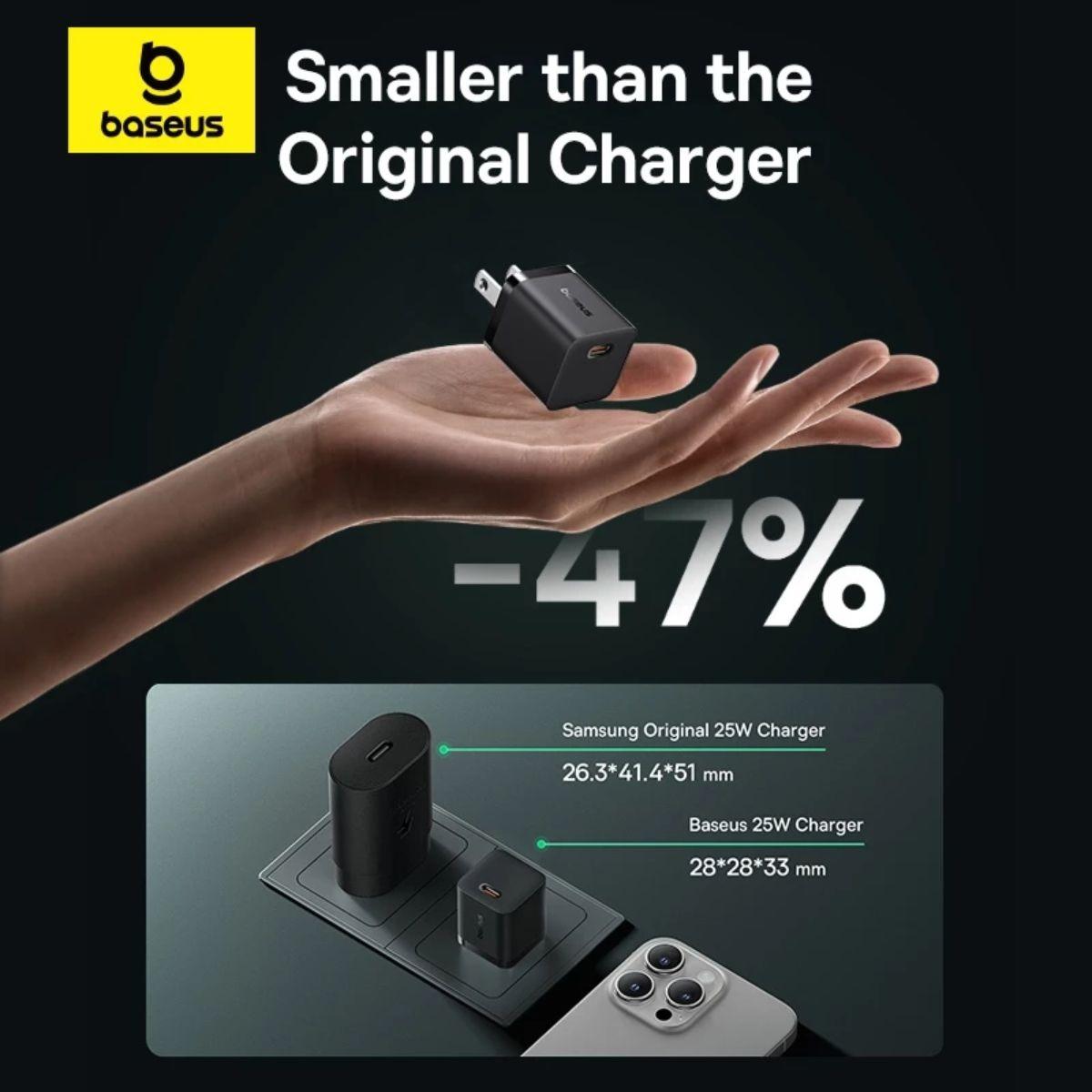 Bộ Sạc Kèm Cáp BASEUS GaN5 Mini Type-C To Type-C 25W