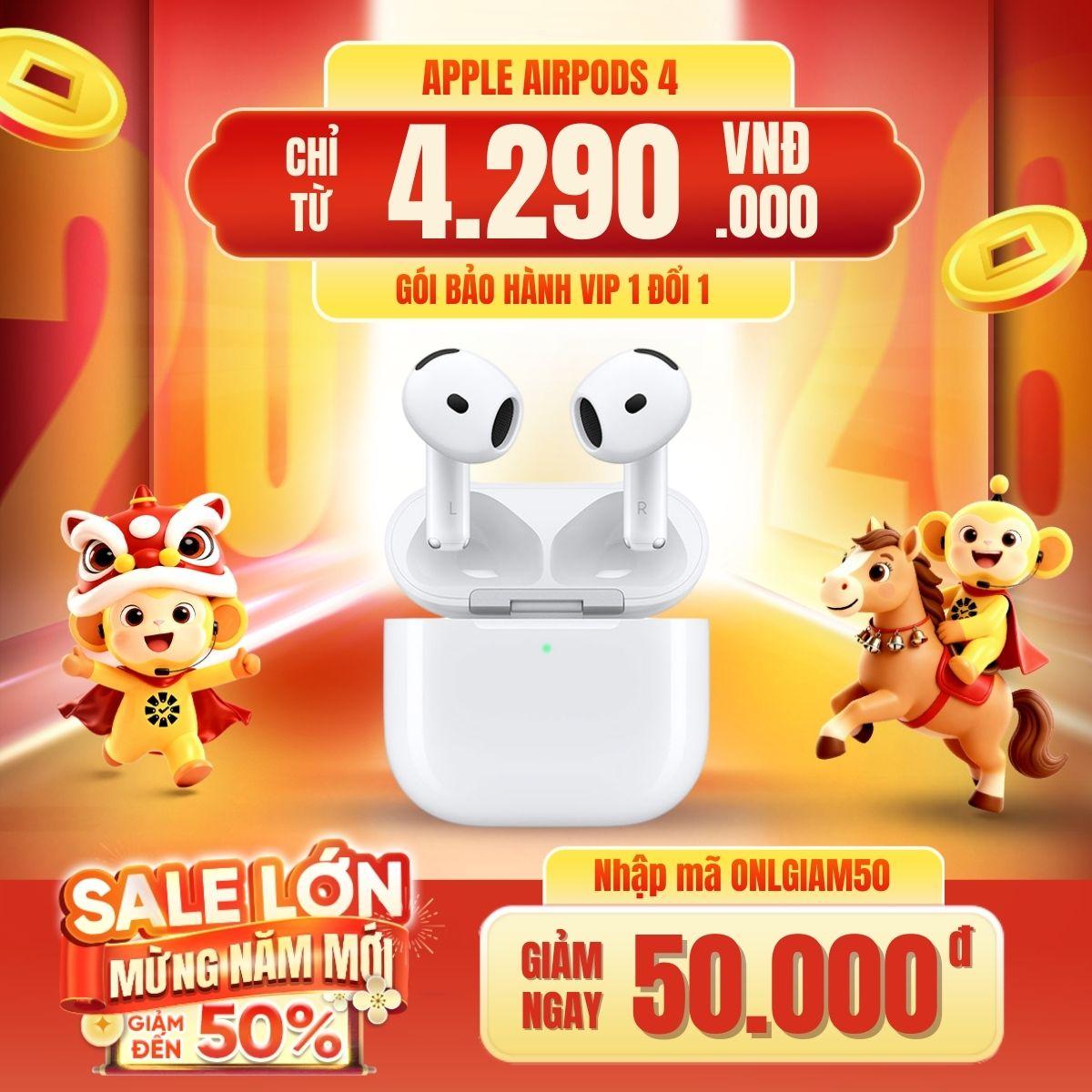 Tai nghe Apple AirPods 4 (Chống ồn chủ động) - Chính Hãng VN
