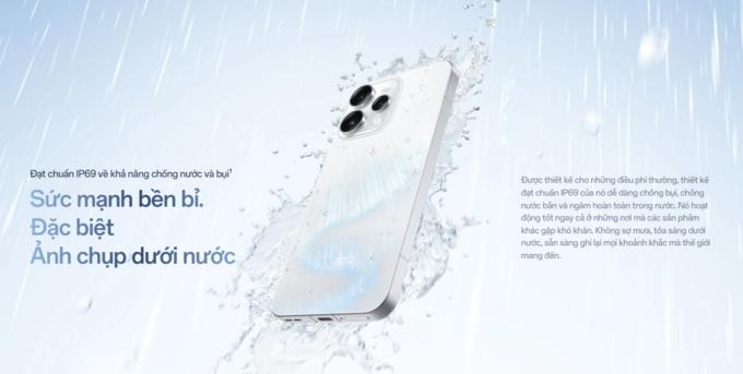 Đạt chuẩn kháng nước và bụi IP69