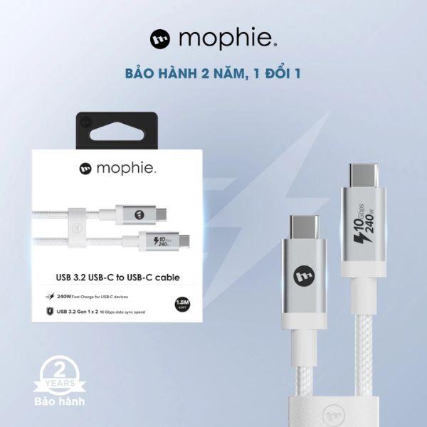 Cáp Mophie Type-C to Type-C 240W 10Gbps 1.5m Chính Hãng