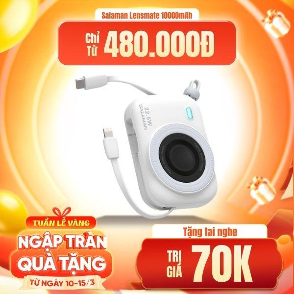 Pin Sạc Dự Phòng Salaman Lensmate 10000mAh 22.5W Chính Hãng