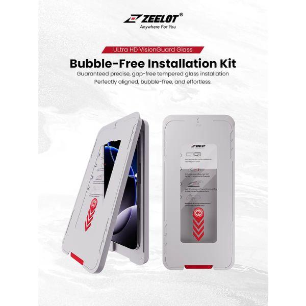Miếng Dán Cường Lực ZEELOT Kèm Khung Trợ Dán iPhone