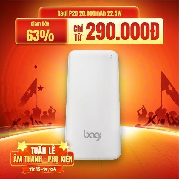 Pin Sạc Dự Phòng Nhanh Bagi P20 20.000mAh 22.5W