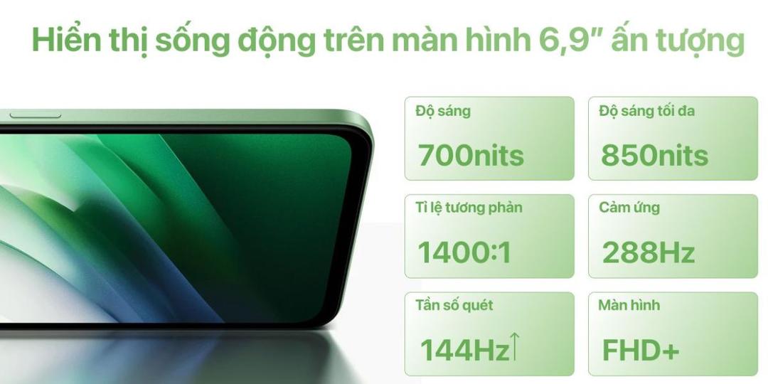 Màn hình FHD+ 6,9 inch