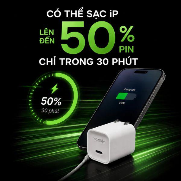 Củ Sạc Mophie PD 20W 1C GaN Chính Hãng