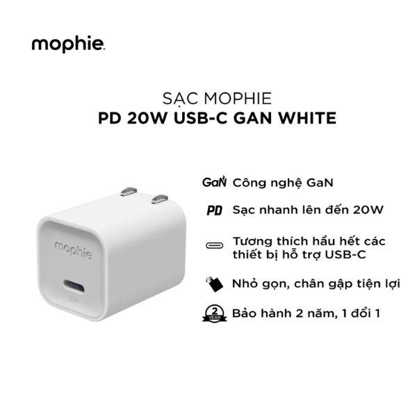 Củ Sạc Mophie PD 20W 1C GaN Chính Hãng