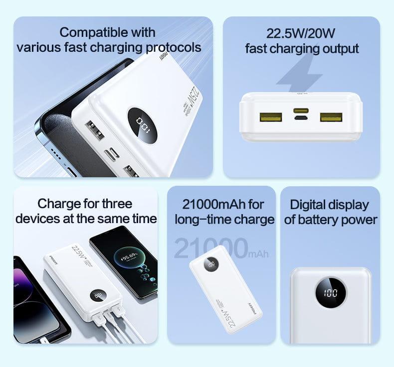 Pin Sạc Dự Phòng Pisen PRO Power Cube 22.5W 21000mAh Chính Hãng