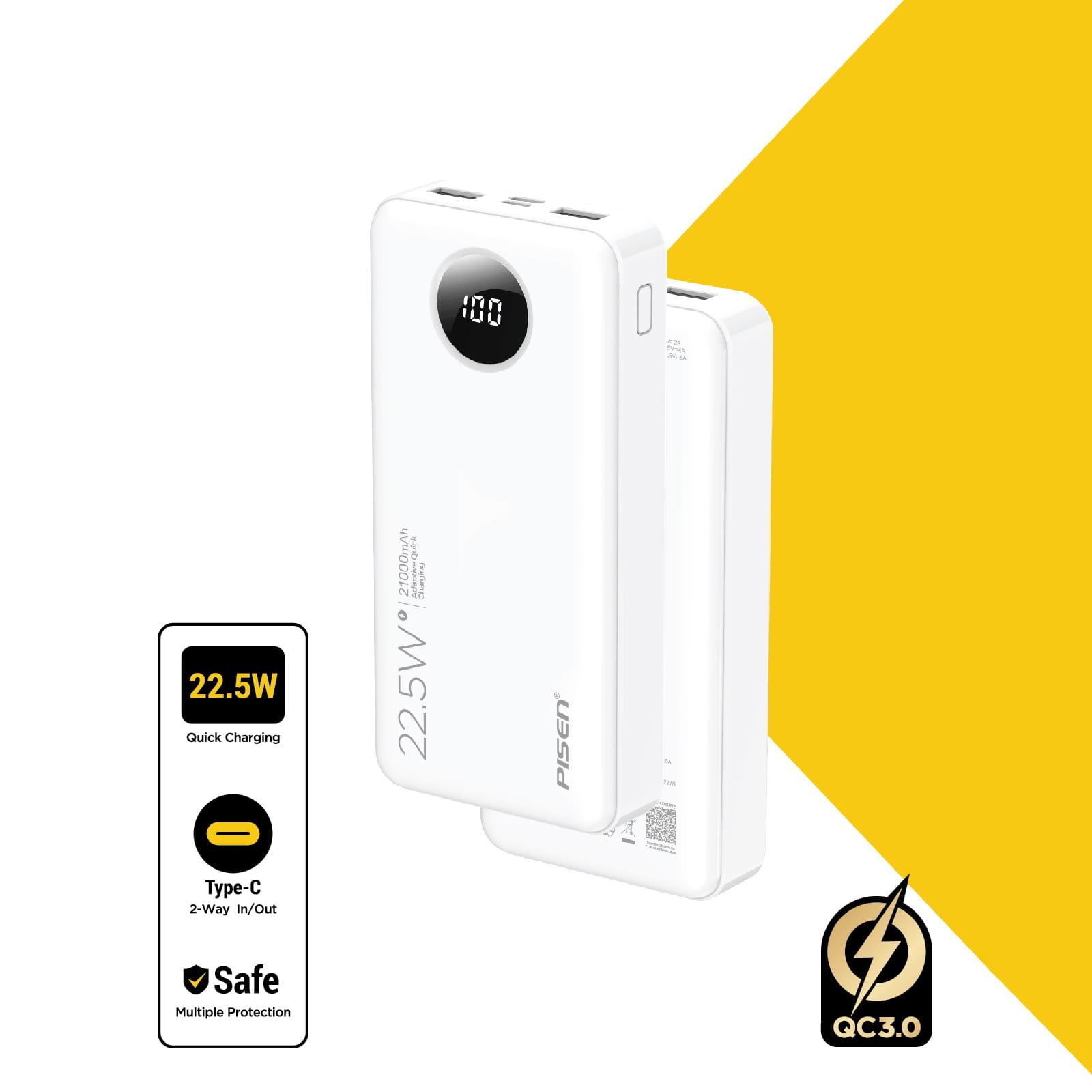 Pin Sạc Dự Phòng Pisen PRO Power Cube 22.5W 21000mAh Chính Hãng