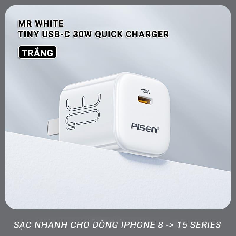 Cáp Sạc Pisen Mr White 3IN1 USB-A To Lightning/Type-C/Micro 1.2m Chính Hãng