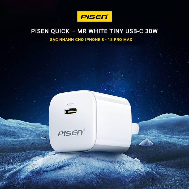 Cáp Sạc Pisen Mr White 3IN1 USB-A To Lightning/Type-C/Micro 1.2m Chính Hãng