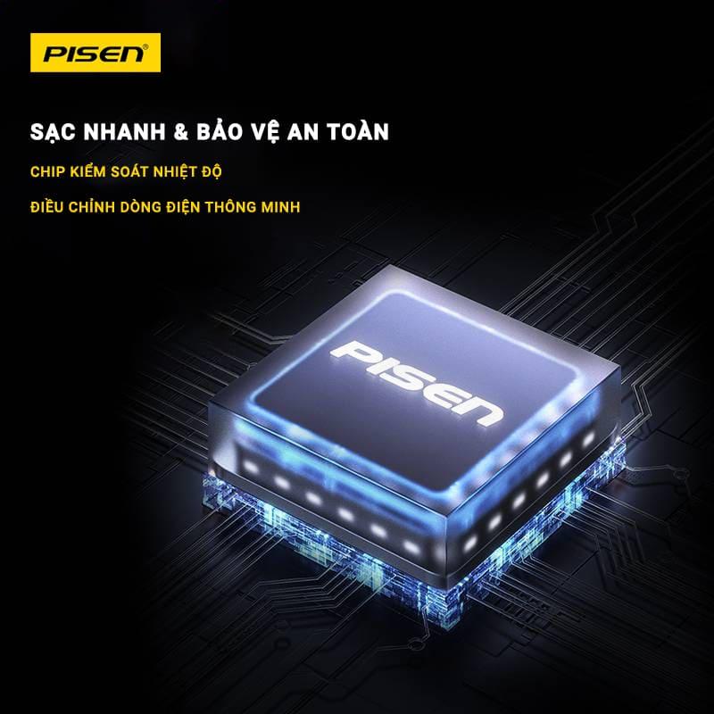 Cáp Sạc Pisen Mr White 3IN1 USB-A To Lightning/Type-C/Micro 1.2m Chính Hãng