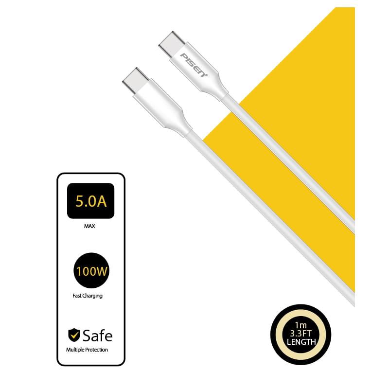 Cáp Sạc Pisen Mr White C To C 100W 1m Chính Hãng