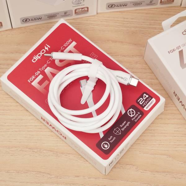 Cáp sạc Silicone Diposi Type-C to Type-C 100W Chính Hãng